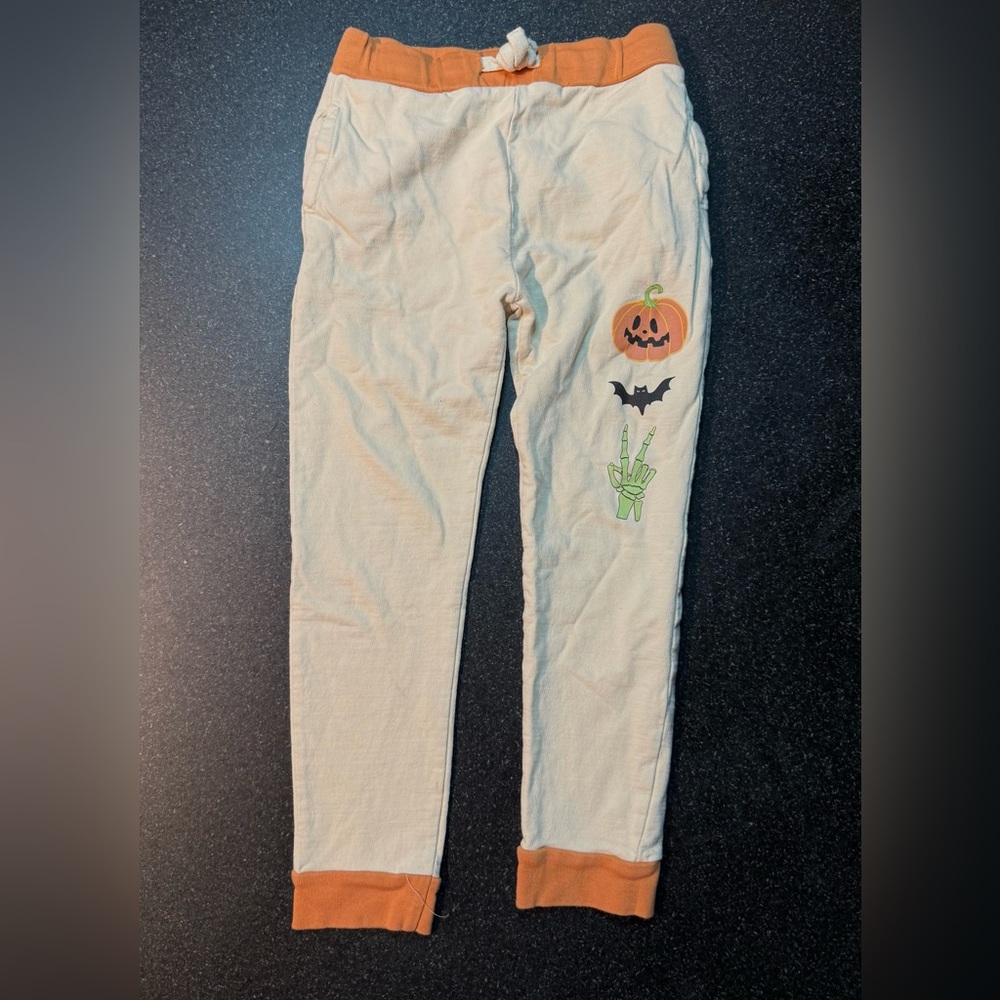 Kids Halloween Themed Cream Pants